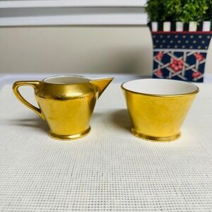PICKARD Vintage Rose & Daisy Etched Pattern Creamer & Open Sugar Set